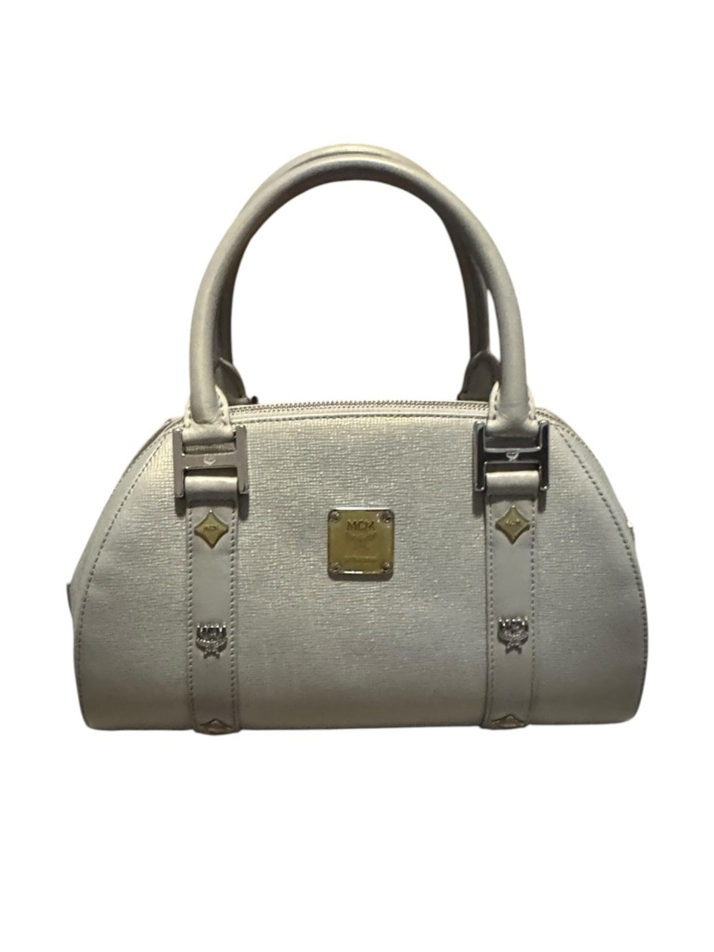 MCM Small Gray Boston Bag